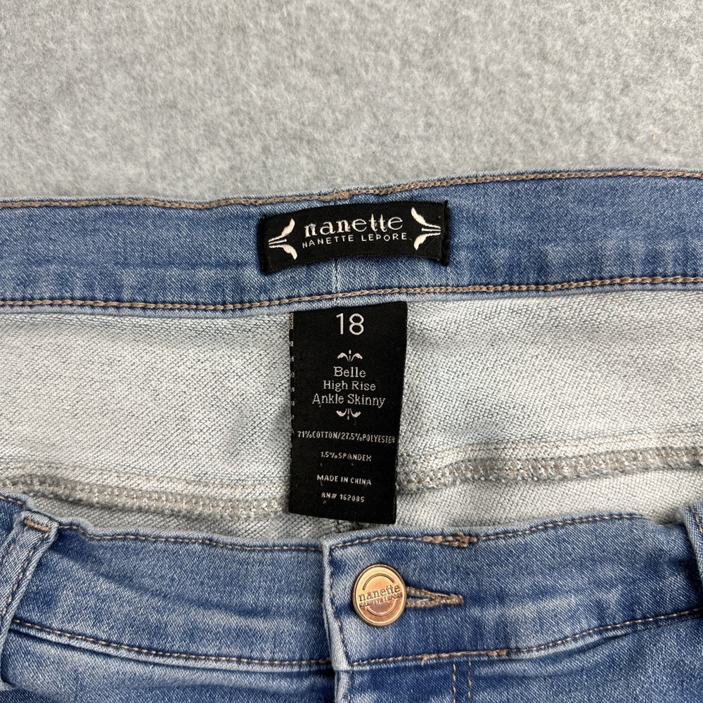 Nanette Lepore Women's Belle High Rise‎ Ankle Skinny Jeans Size 18 - Picture 8 of 9